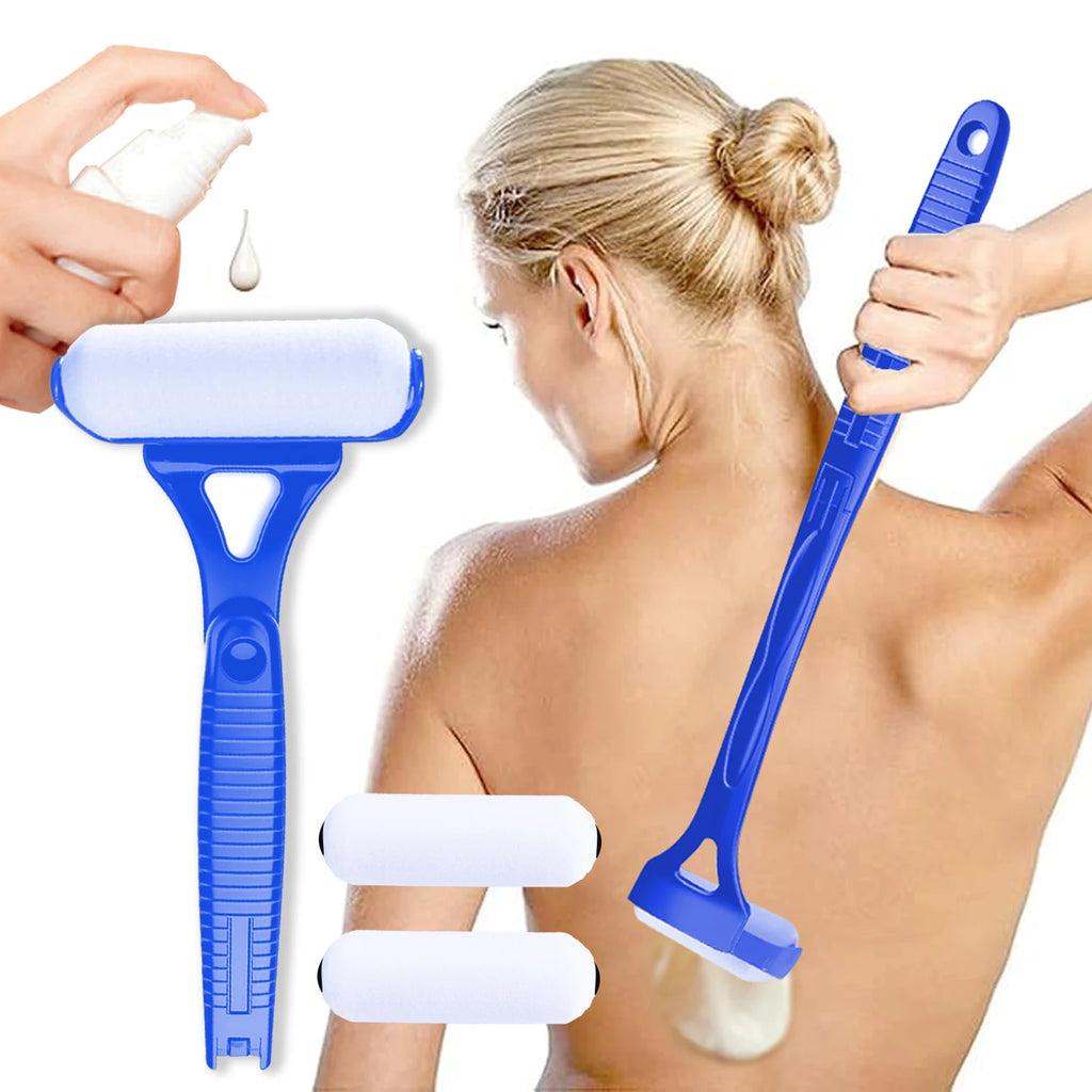 Back Lotion Applicator for Tanning and Sunscreen - Foldable Blue/Black Massage Chairs Tidesmit