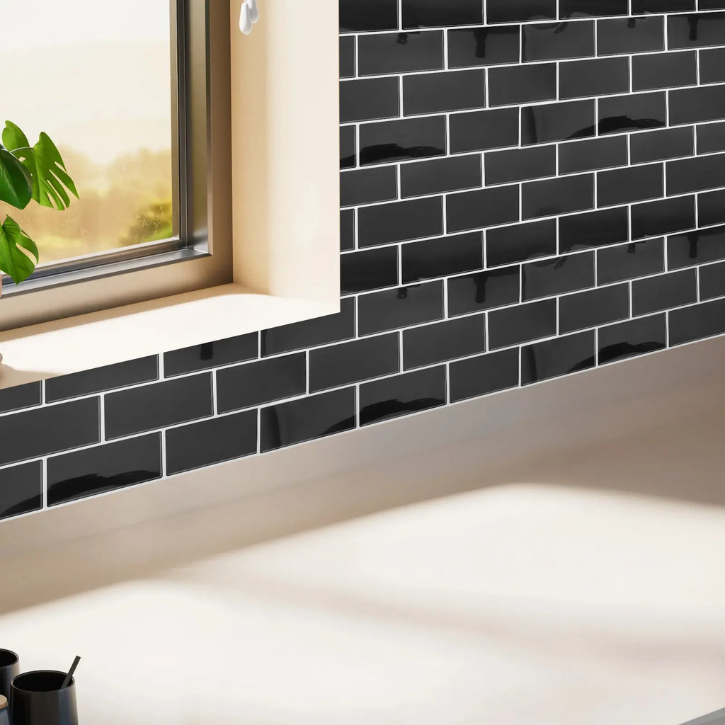 6Pcs Peel and Stick Backsplash Tiles Waterproof Oil Resistant Self Adhesive Subway Style Wall Stickers for Kitchen Bathroom