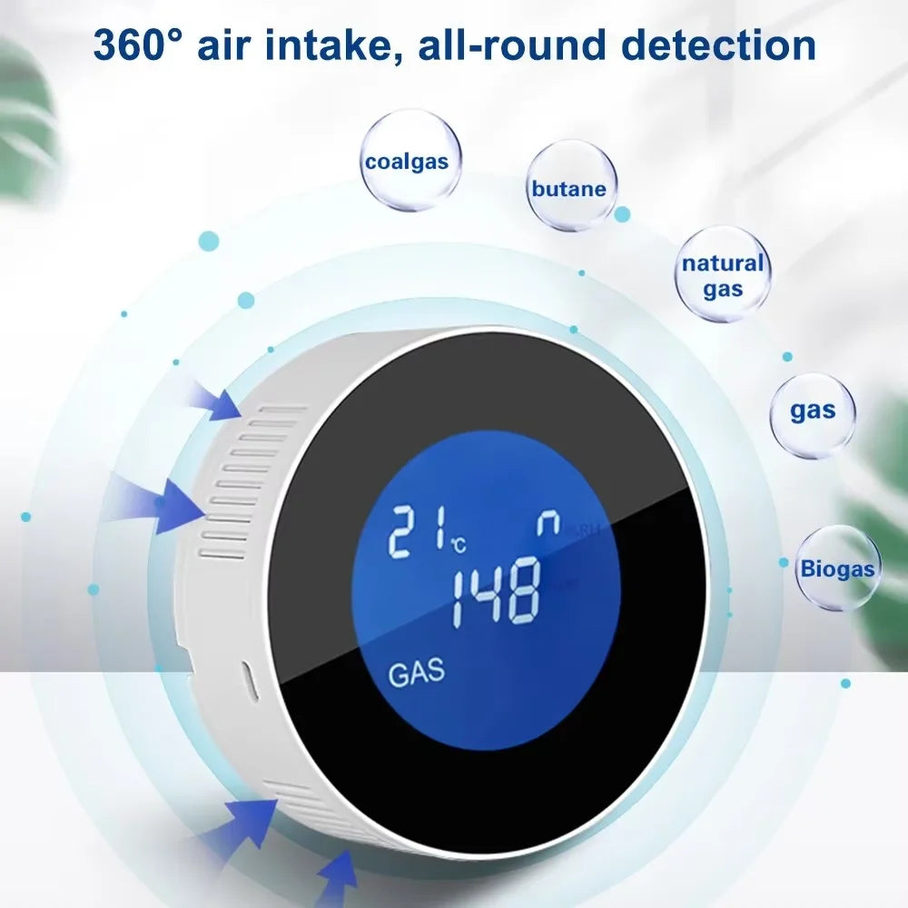 WiFi Gas Leak Detector Alarm - Smart Home App-Controlled Sensor Tidesmit