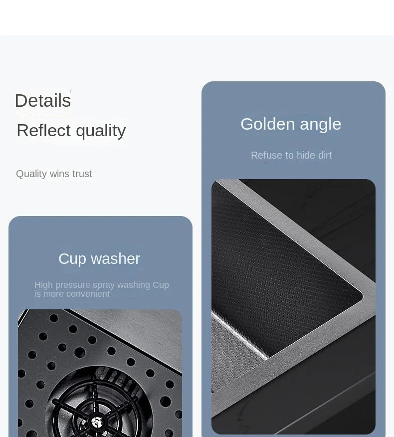 Flying RainWaterfall Sink Stainless Steel Large Big Single Garbage Can Waste Sink Kitchen Household Washbasin Handmade Sinks
