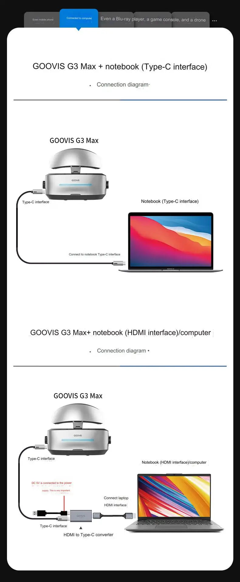 GOOVIS G3 Max 5K VR Headset - Personal 3D Cinema Glasses Tidesmit