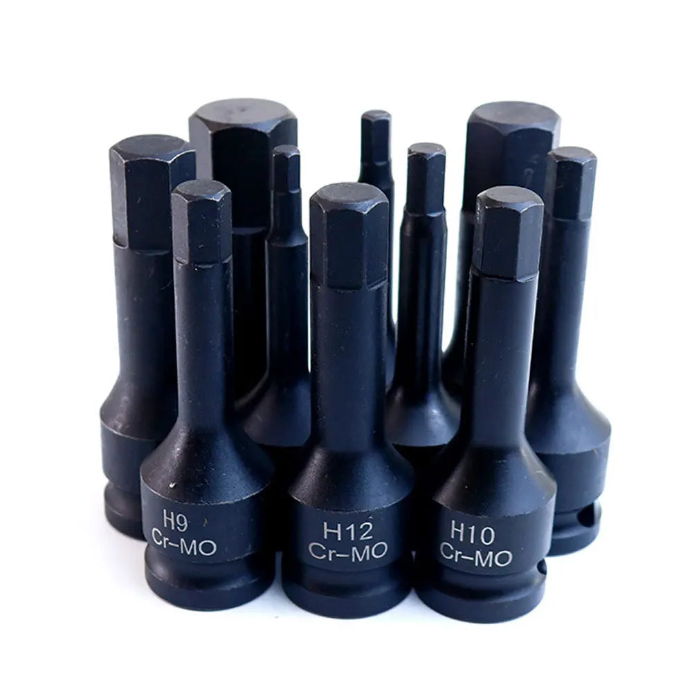 Podofo 10 Pcs Torx Impact Socket Bits 1/2 Inch Drive Socket Adapter Screwdriver Bits Hexagonal Screwdriver Bit Socket Set H5-H19