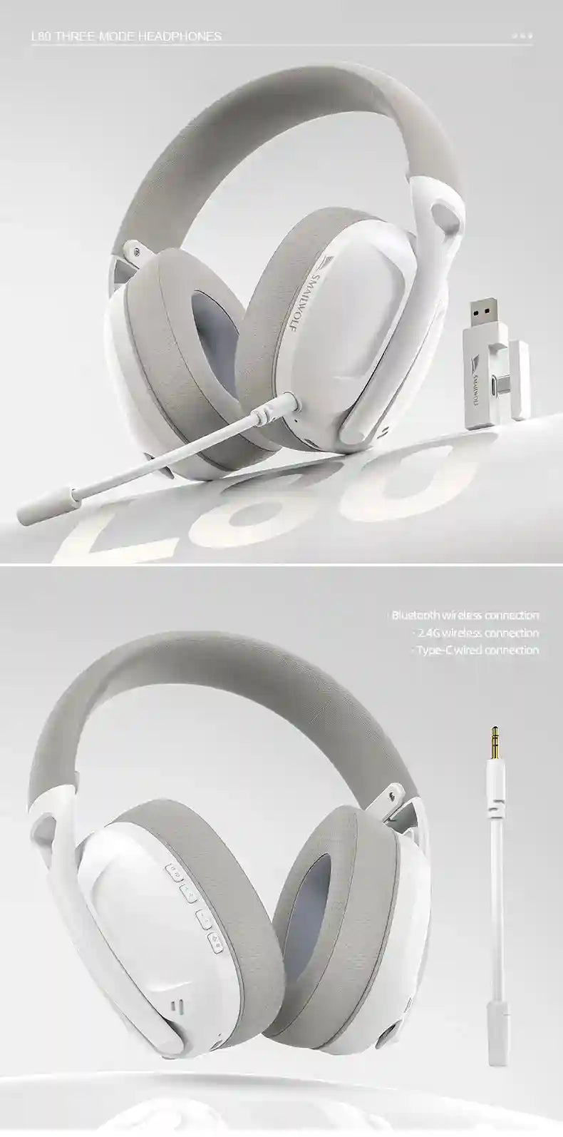 Wireless Gaming Headset 185g – Lightweight Over-Ear Audio Tidesmit