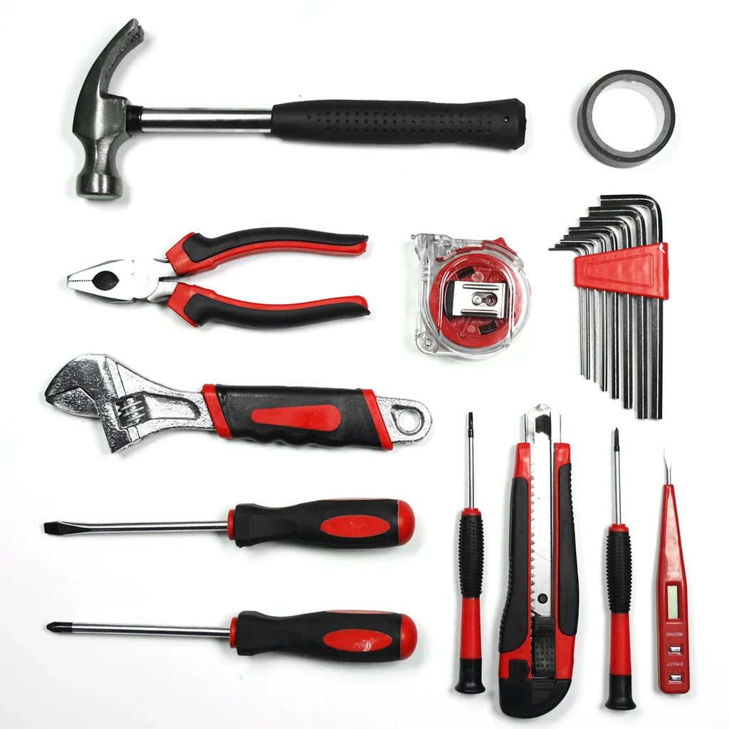 STOENGO 19/43/108pcs Hardware Household Hand Tool Kit Set Household DIY Hand Tool Kit Saw Screwdriver Hammer Tape Wrench Pliers