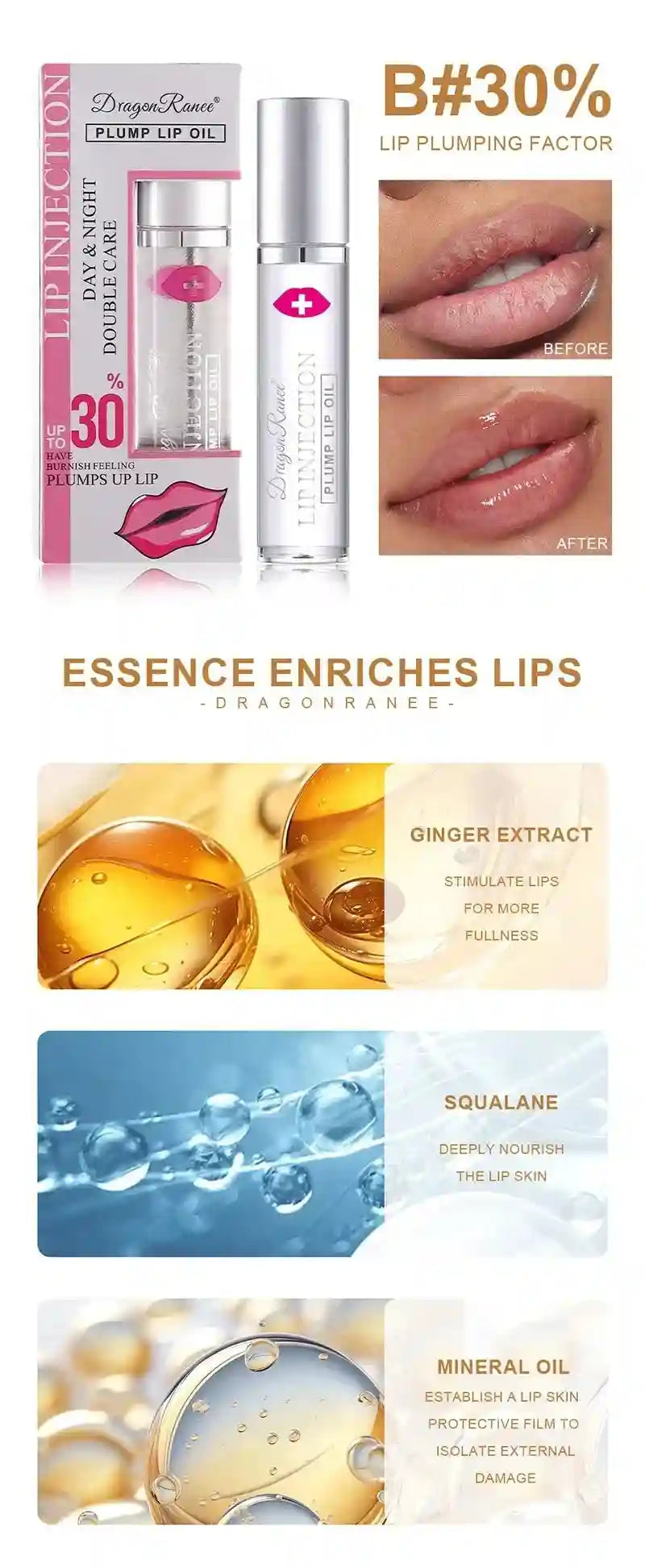 Lip Plumper Oil Hydrating Serum - Nourishing Care for Fuller Lips Lip Care Tidesmit