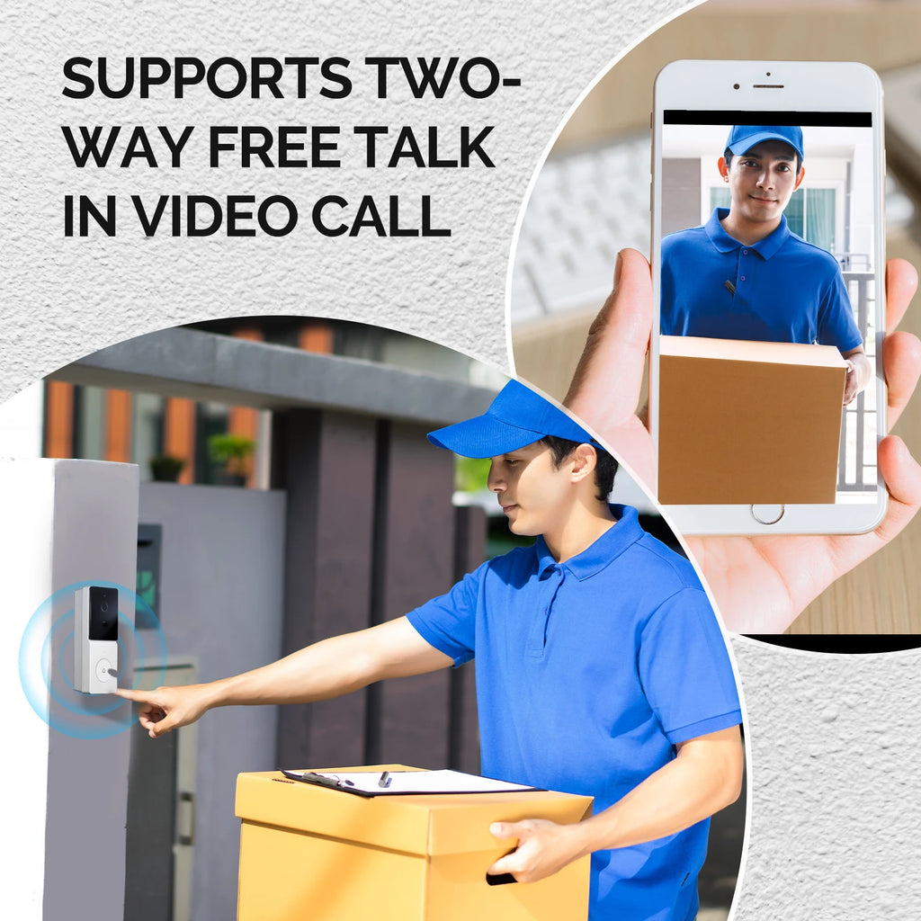 MOES Tuya Smart WiFi Video Doorbell Camera with 2-Way Audio Intercom, Night Vision & Wireless Door Product Home Security