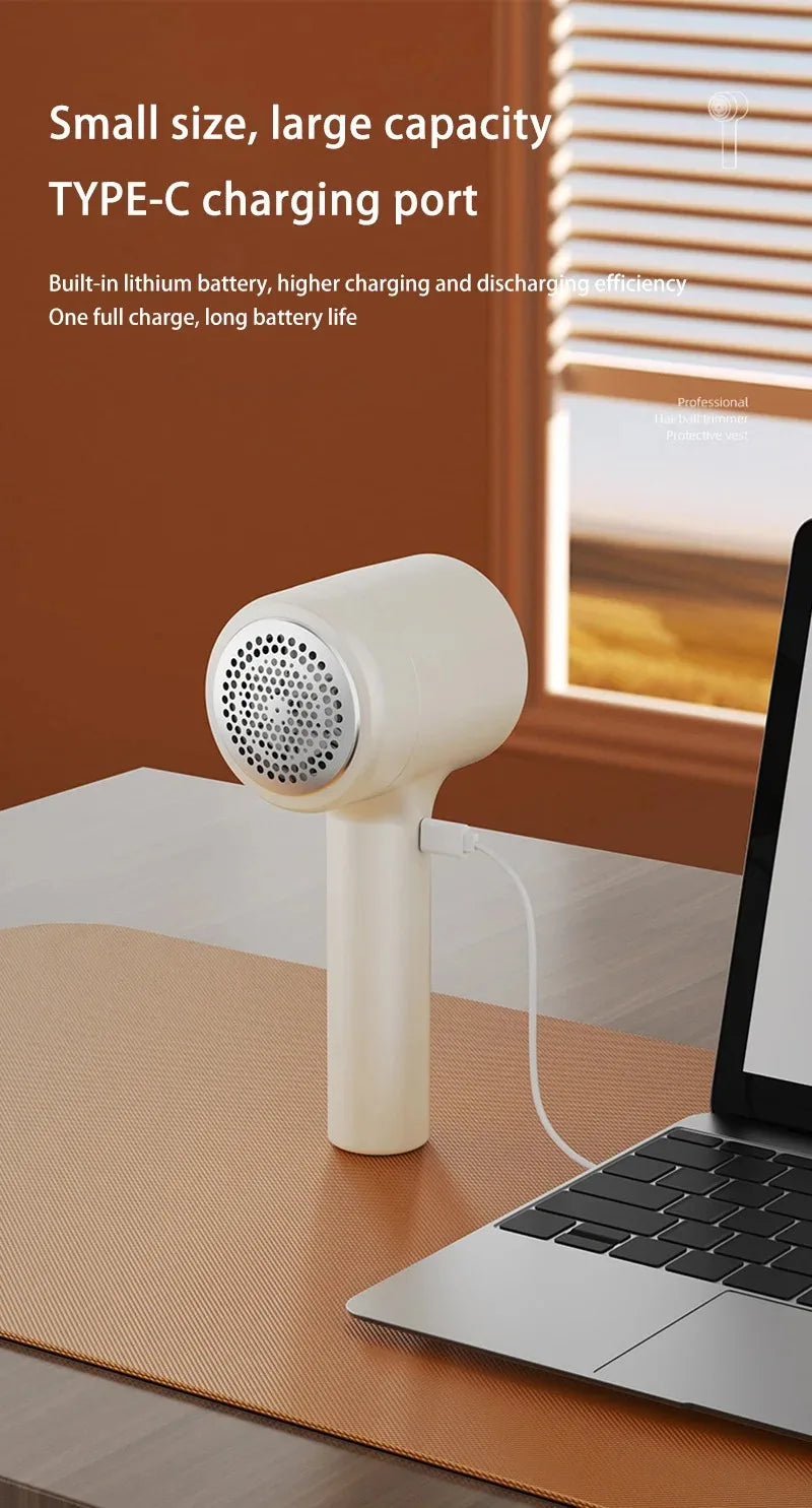 Tidesmit rechargeable fabric shaver and lint remover with ergonomic handle, 18th view showing side blade mechanism