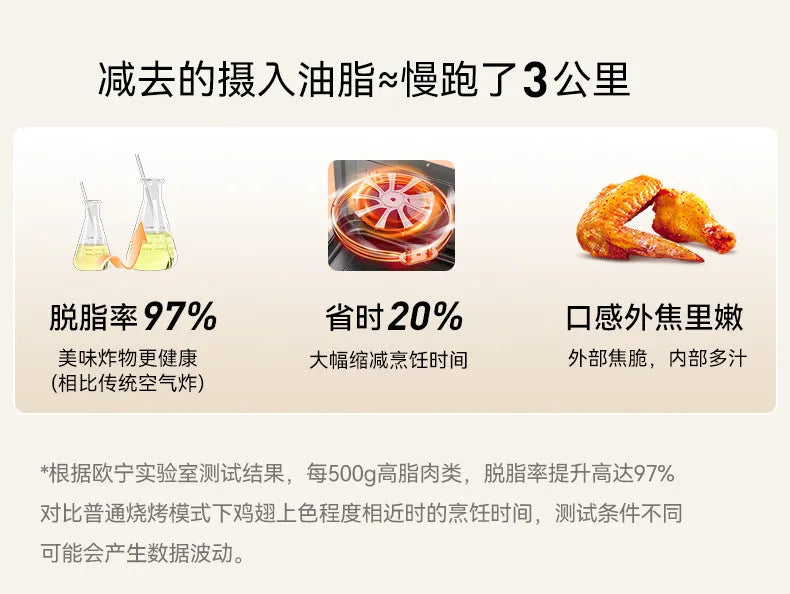 Ouning electric oven steaming and baking machine household desktop steam oven air fryer