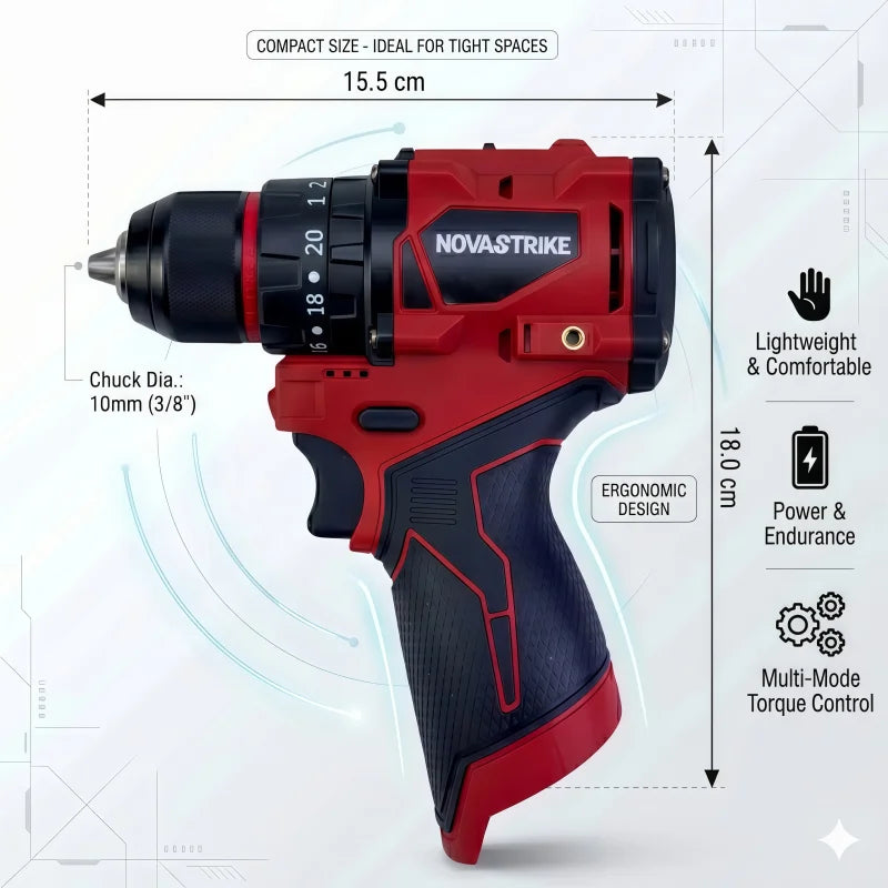 Brushless Cordless Drill Driver 2-Speed For Milwaukee M12 Battery (Tool Only) Compact Electric drill Lightweight Power Tool