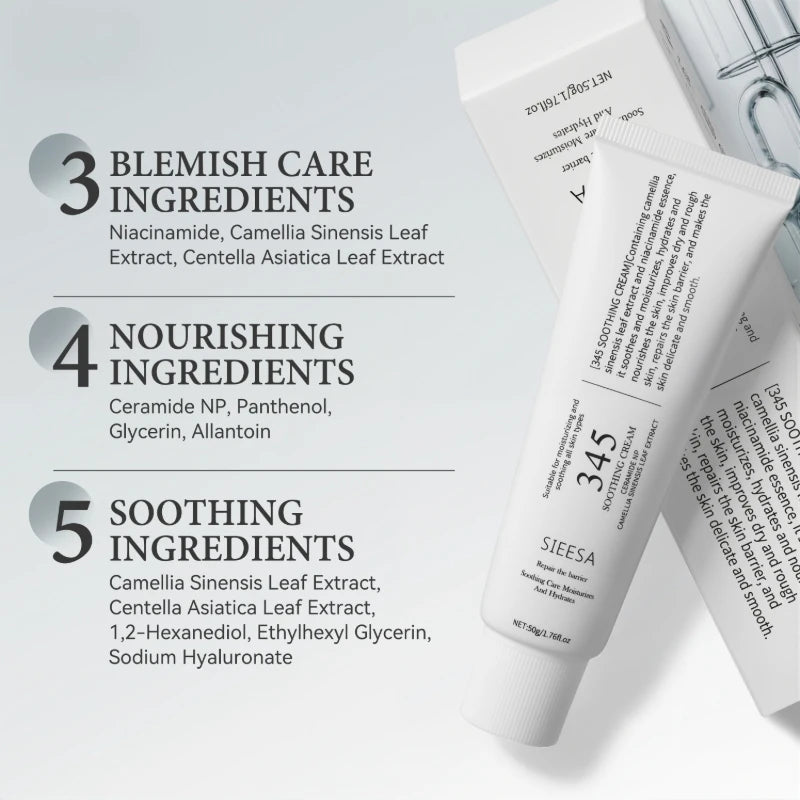 345 Relief Face Cream Blemish Care Pdrn Niacinamide Relief Mist Hydration Dry Skin Soothing & Firming Eye Cream Recovery Set