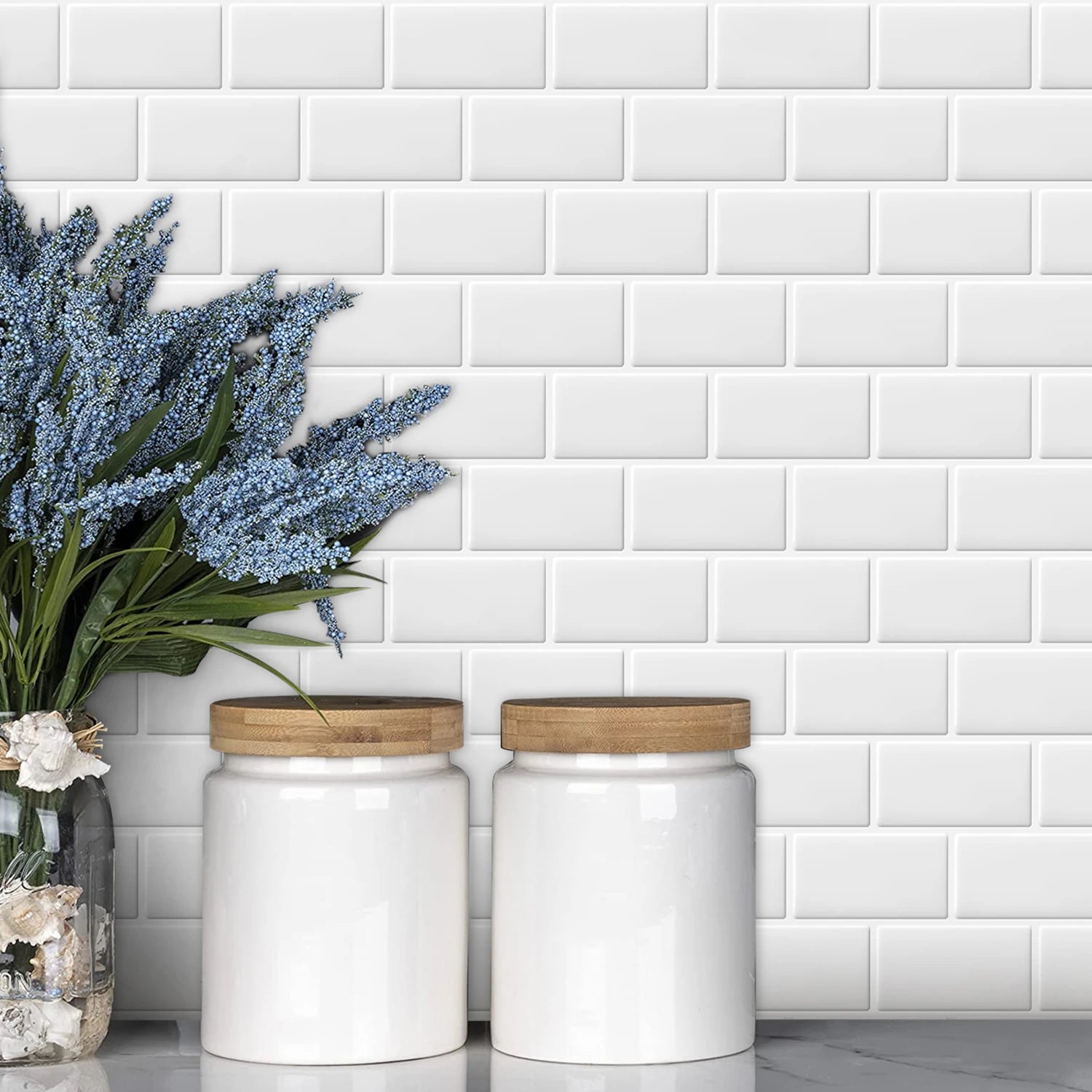 Vividtiles Big Size 12*12 inch Self adhesive Waterproof Heatproof Vinyl Wallpaper 3D Peel and Stick Mosaic Tiles - 5 Sheet
