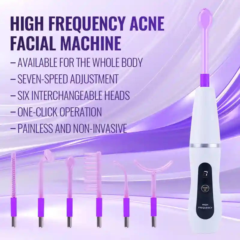 High Frequency Wand 6-in-1 Facial Device - Professional Skin Care Eye Massage Instrument Tidesmit