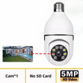 WiFi IP Camera E27 Bulb Cam 8MP Wireless Baby Monitor AI Tracking Security Video Surveillance Pet Cameras 5MP SmartLife Indoor