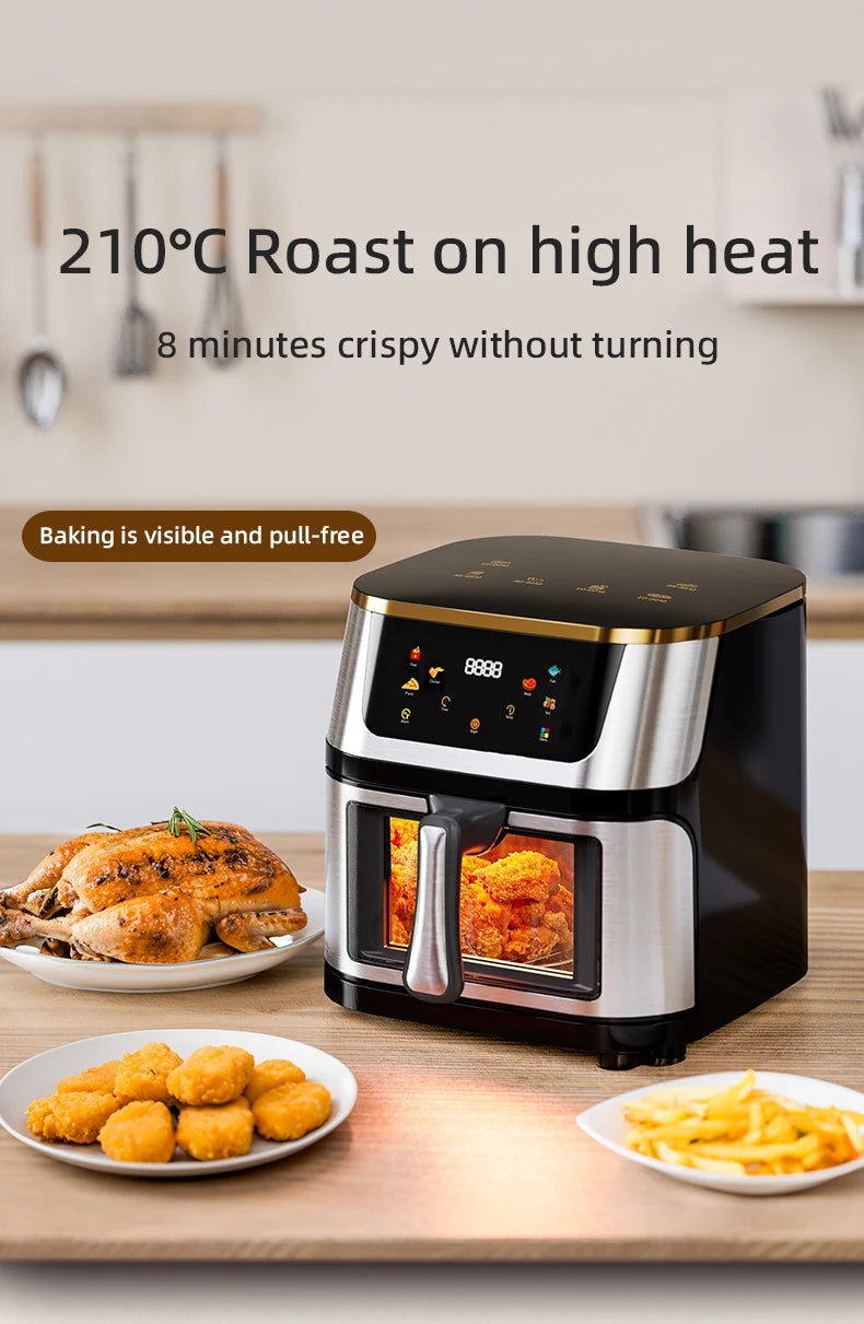 Best Selling Air Fryer 10L with Easy-View Window, Touch Controls, Nonstick, Low Fat Healthy Oil Free Frying
