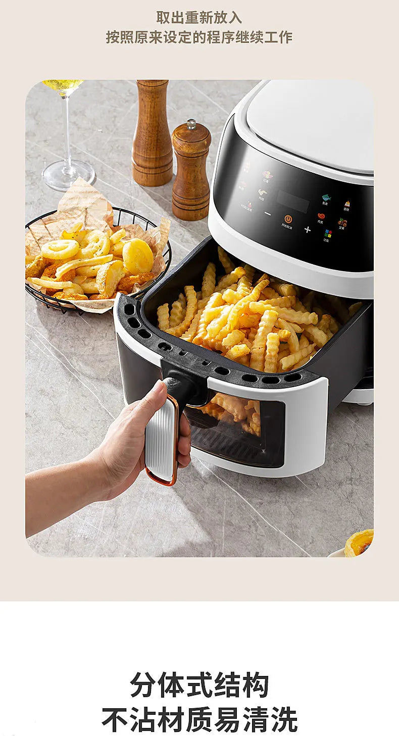 Visual 5-liter Large Capacity Air Fryer Multi-functional Household Touchscreen Color Display Electric Fryer