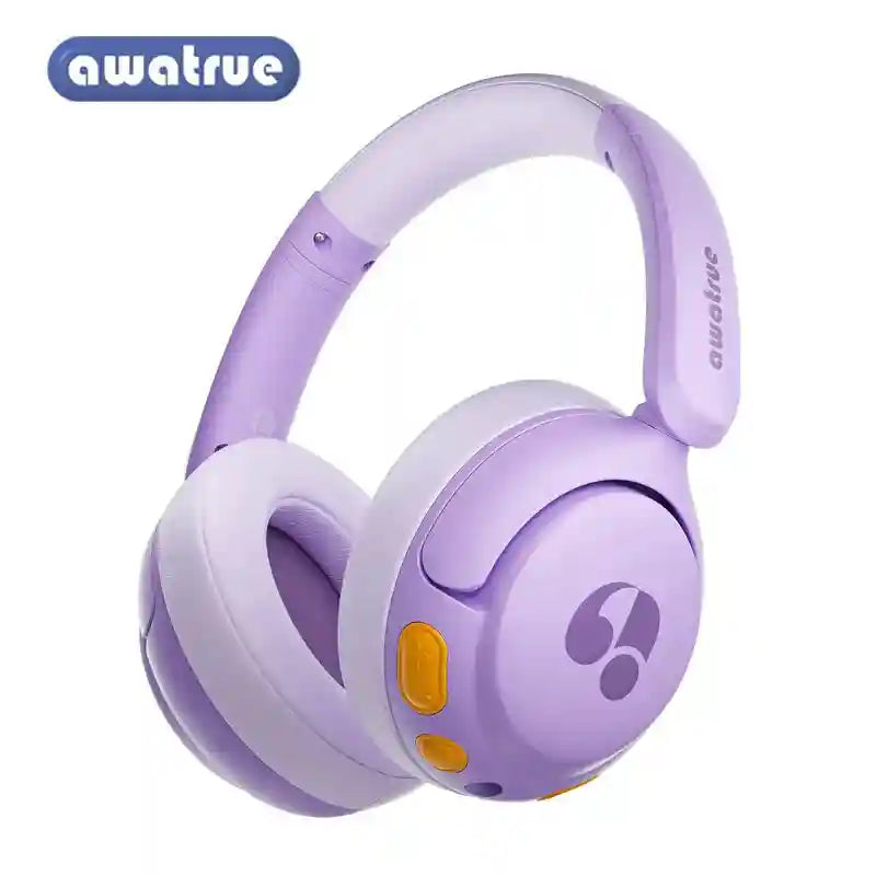 Kids Wireless Headphones - Safe 85dB Audio Over-Ear Design Purple Tidesmit