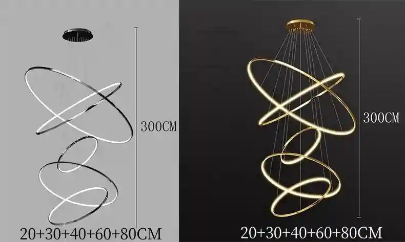 Modern LED Ring Pendant Light for Dining Room | Adjustable Black Finish Tidesmit