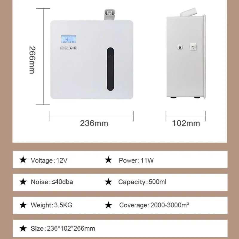 Hotel Lobby Smart Essential Oil Diffuser App Control Waterless Aroma Diffuser 3000m³ Scent Machine Aromatherapy Air Freshener