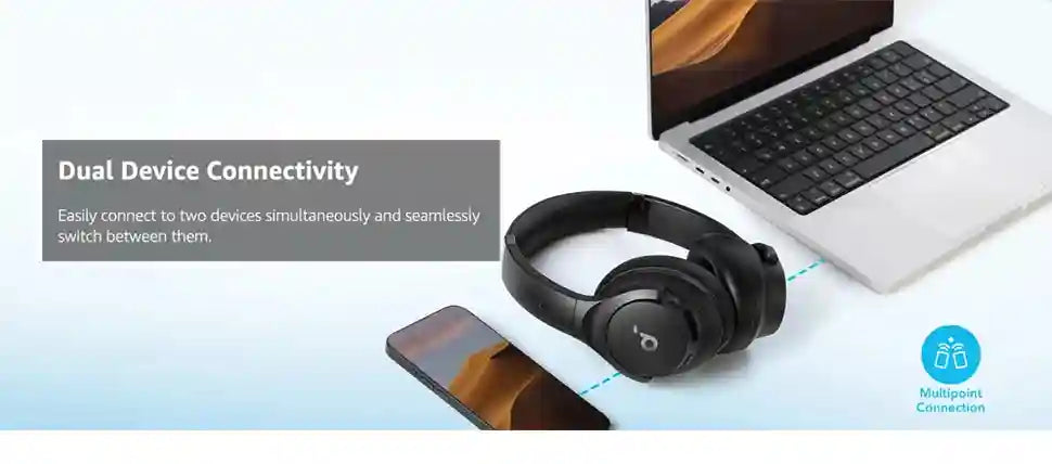 Wireless Active Noise Cancelling Headphones - Over-Ear Studio Monitor Tidesmit