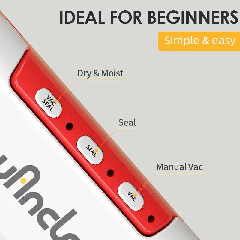 Wancle Food Vacuum Sealer 220V Electric Household Vacuum Packing Machine For Food Storage Manual Function With 10 Pcs Bags