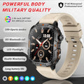 2026 New Military Grade Smart Watch Men 1.96" AMOLED Screen 5ATM Waterproof Sports Fitness Tracker BT Call Smartwatch