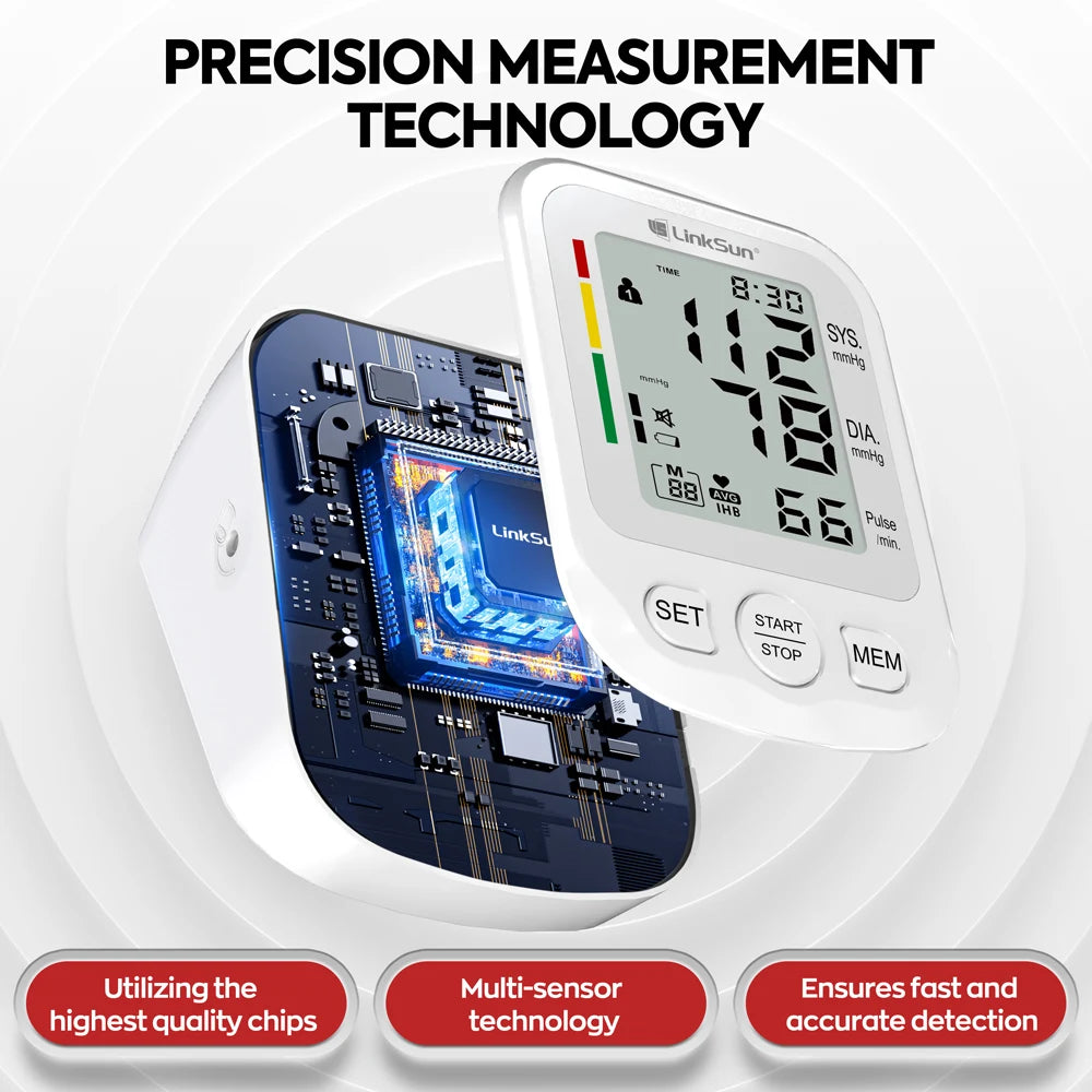 LinkSun Blood Pressure Monitor 2005 Tensiometer Upper Arm Automatic Digital BP Measuring Device Blood Pressure Guage kit 2005-1
