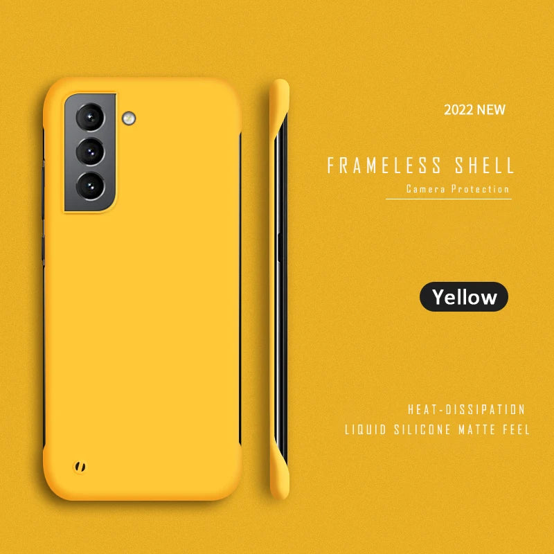 Samsung Galaxy S23 Slim Hard Frameless Case - Matte Shock-Absorbing Cover Yellow Tidesmit