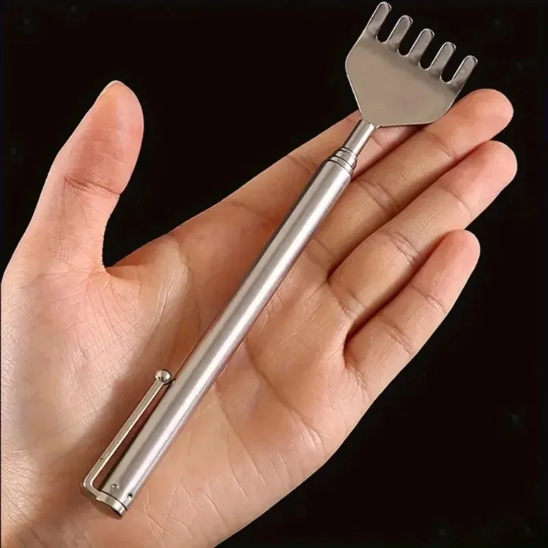 Telescopic Back Scratcher Pen: Portable Stainless Steel Massager Body Shaping Massage Equipment Tidesmit