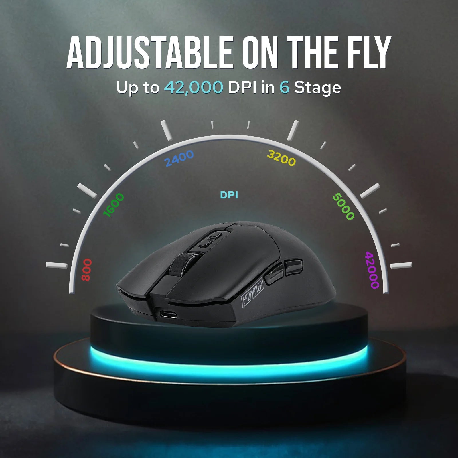 EPOMAKER Click Tri-mode Wireless Lightweight Gaming Mouse 8K Polling Rate with PAW3950 Sensor & 800 to 42000 DPI