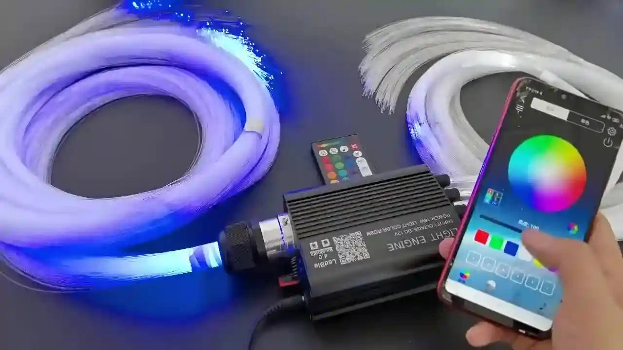 Fiber Optic Starry Sky Car Atmosphere Lamp - RGB LED Lighting Kit Tidesmit