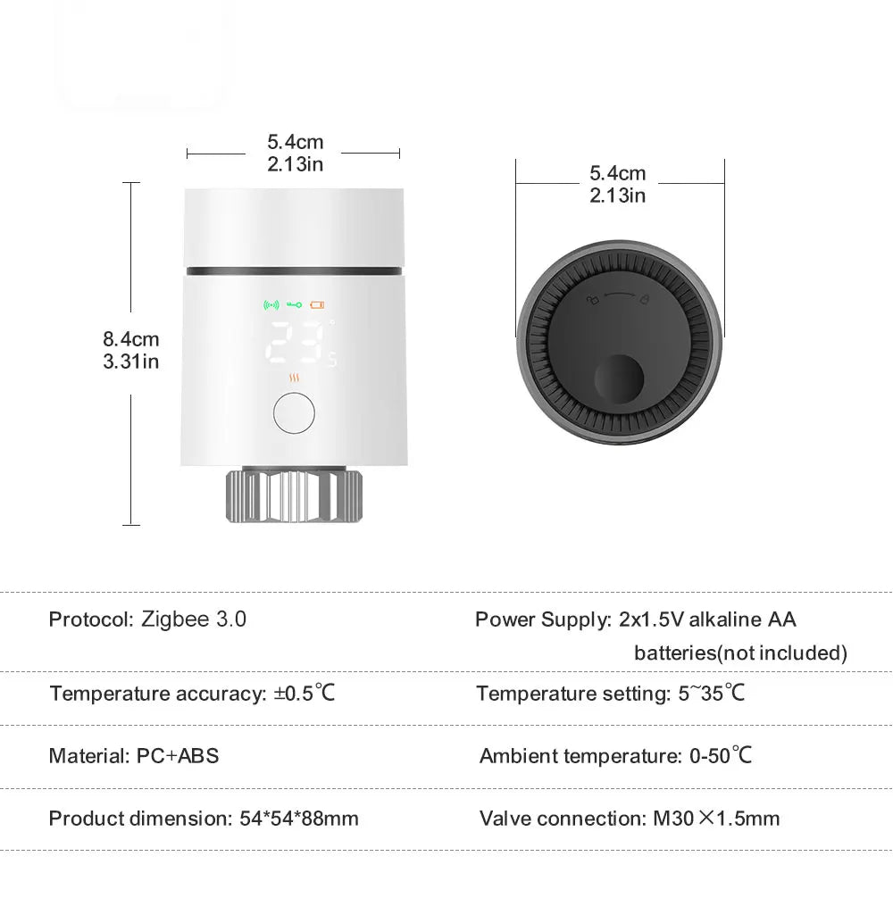 AVATTO ZigBee 3.0 Thermostat Radiator Valve,Smart TRV Thermostatic Valve Temperature Controller Support Alexa Google Home