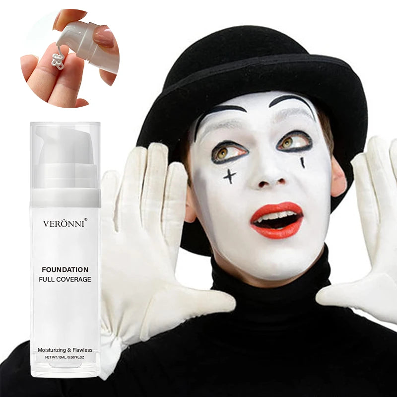 Tidesmit professional white matte face foundation texture close-up for cosplay and gothic brightening makeup looks