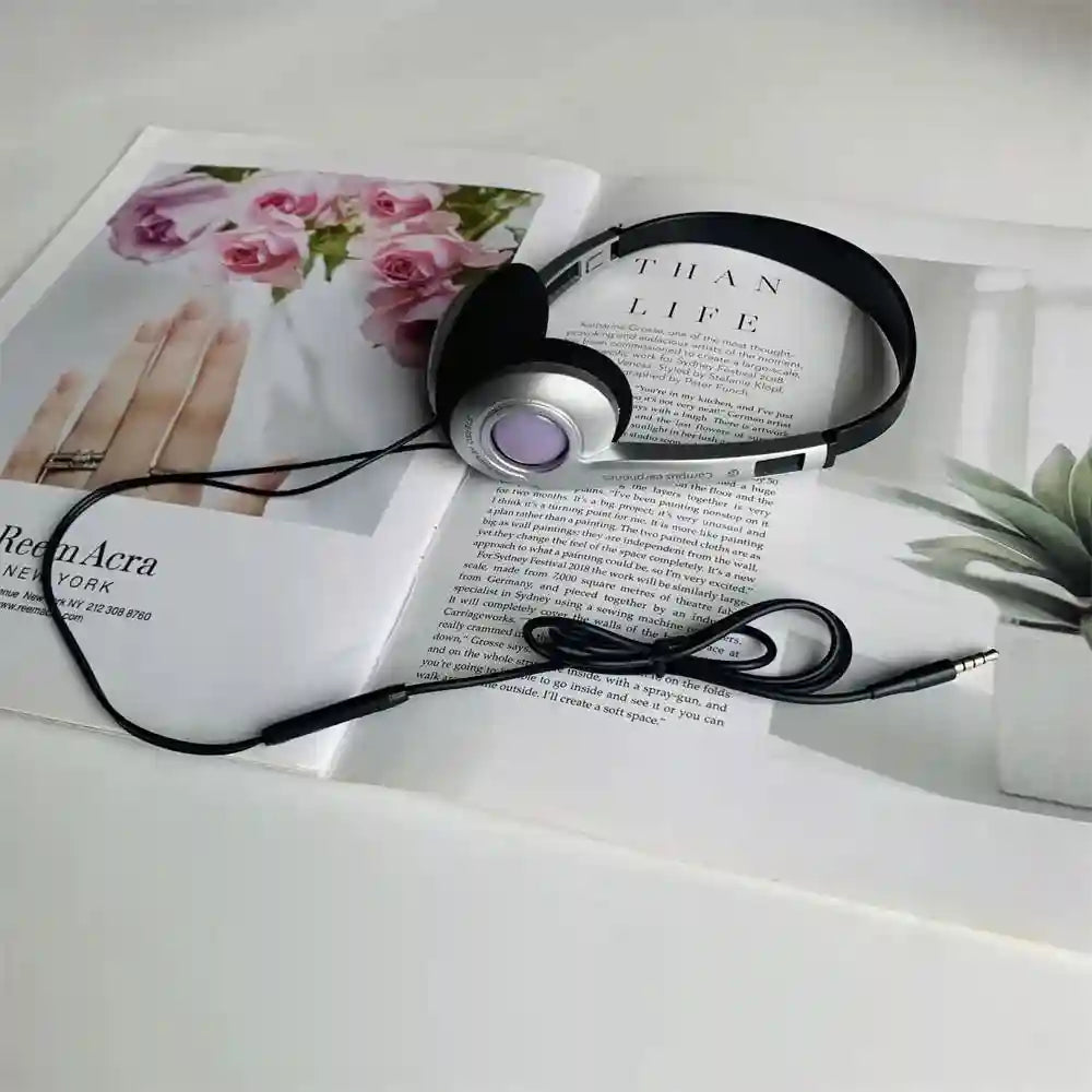 Y2K Wired Retro Headphones - Over-Ear Stereo Headset with Mic Purple-3.5mm Tidesmit