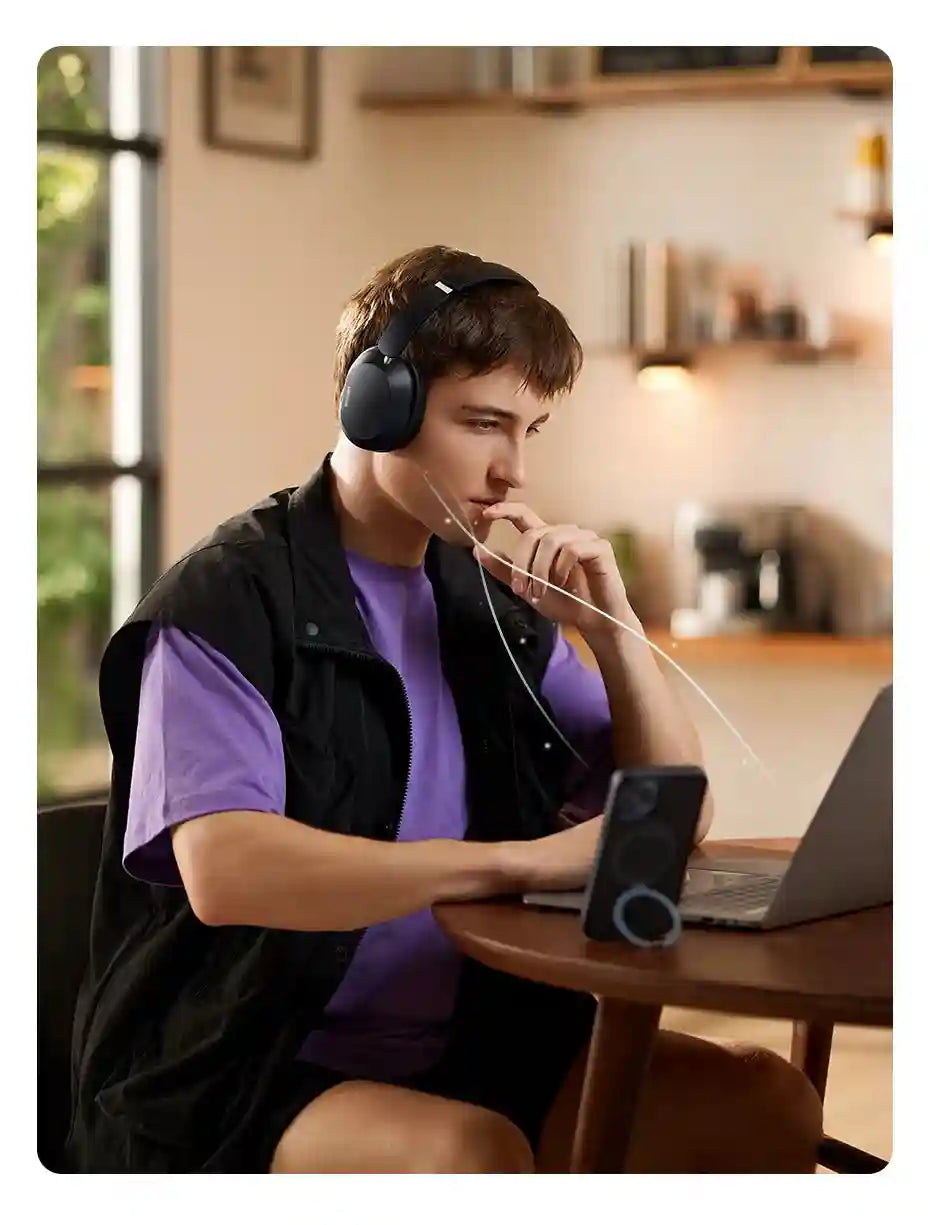 Wireless Headphones with Active Noise Cancellation & 75H Playtime Tidesmit