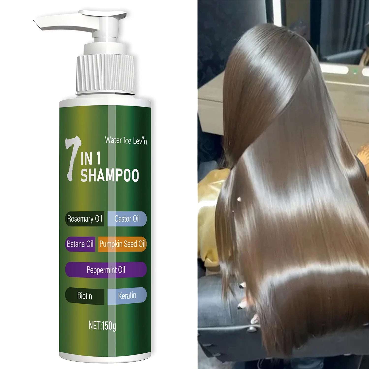 7-in-1 Shampoo, Rich in Rosemary, Batana, and Castor Oil, Gently Cleanses and Controls Oil, Provides Moisturizing and Hydrating Benefits, Prevents Hair from Becoming Tangled, Suitable for All Hair Types