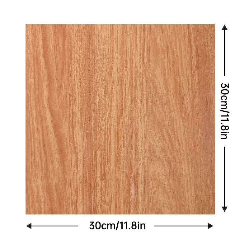 Self-adhesive wood-grain backsplash tile, light orange-brown; 30cm x 30cm (11.8in)