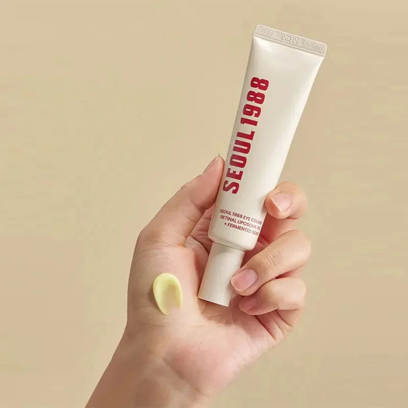 Tidesmit Seoul 1988 4% Retinol Eye Cream texture close-up for firming anti aging treatment targeting dark circles