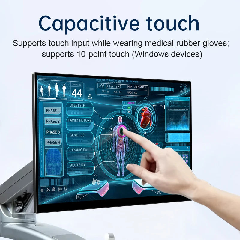 13.3'' FHD OLED Medical Portable Monitor Touchscreen VESA Mount AMOLED Extended Display for Clinic Hospital Diagnostic Devices