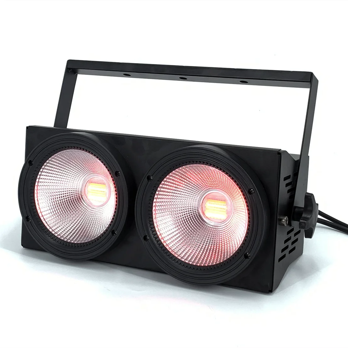 2pcs 200W LED Audience Blinder Lights 2Eye 2x100W Par Cob RGBWAUV 6in1 Strobe Wash Beam Stage Lighting Dj Disco