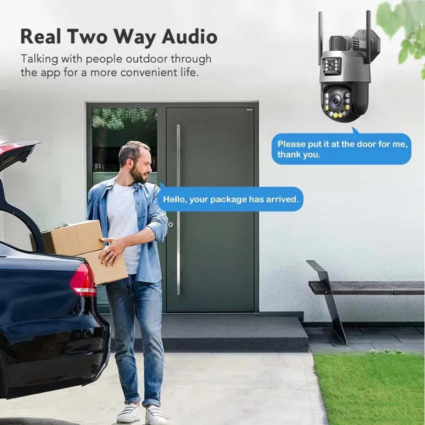 PEGATISAN WIFI 4K 8MP Dual Lens 20/50X Zoom Display PTZ Outdoor Surveillance Camera 393ft Ultra Long IR Vision ONVIF ICSEE APP