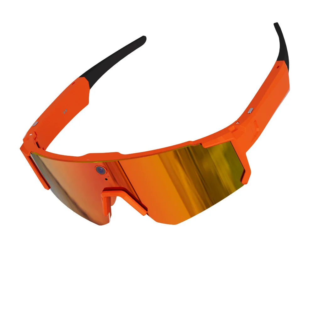 4K Camera Bluetooth Polarized Smart Glasses - UV400 Cycling Series Orange Tidesmit