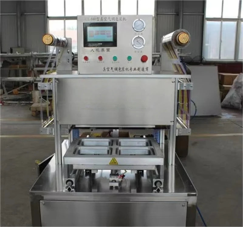 Customized New Type Vacuum Fresh Food Tray Sealer/plastic Bowl Cups Sealing Machine/vacuum Plastic Box Container Sealing Machine