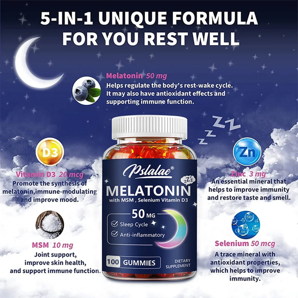 Melatonin Gummies 50 Mg - Improve Sleep Quality and Relaxation During SleepSupplementsSupplements