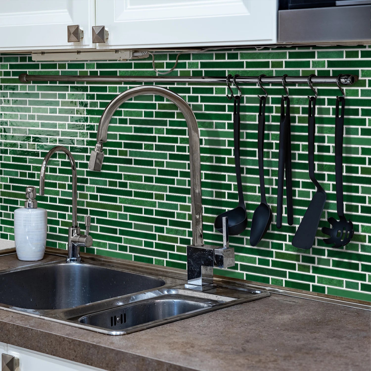 Peel off Tile stickers, Marble Mosaic Wall stickers - Self-Adhesive Waterproof and Splash Proof Tiles for Kitchen/Bathroom Use