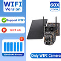 SHIWOJIA 60X 10MP AOV+PIR Outdoor Surveillance Camera WIFI/4G SIM Ai Tracking Human Detection Dual Screen CCtv Security Cam