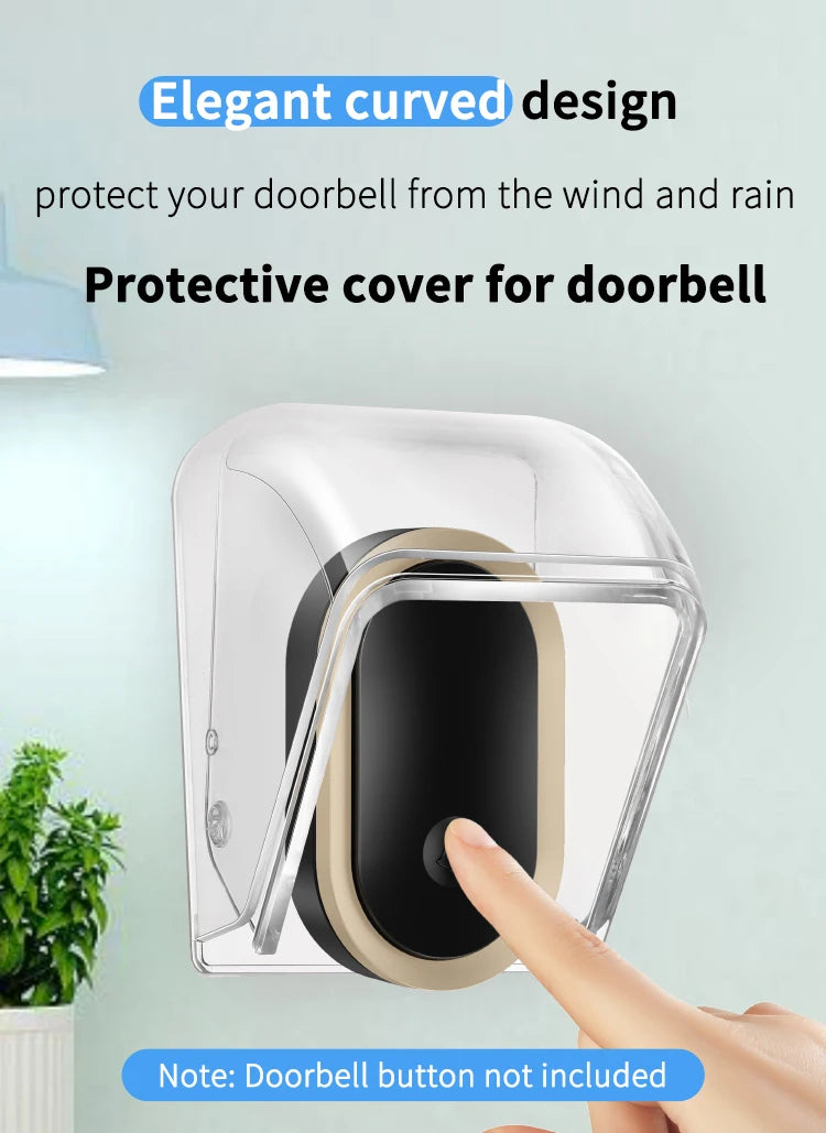 CACAZI Waterproof Cover For Wireless Doorbell Button Smart Ring Chime Button PC Transparent Outdoor Rain-cover Home Case New