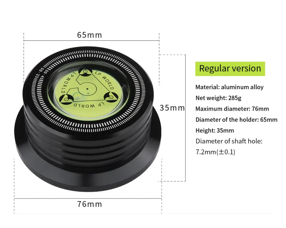 50Hz LP Vinyl Record Player Universal Music Player Aluminum Alloy Disc Turntable Stabilizer With Level Accessories Weight Clamp
