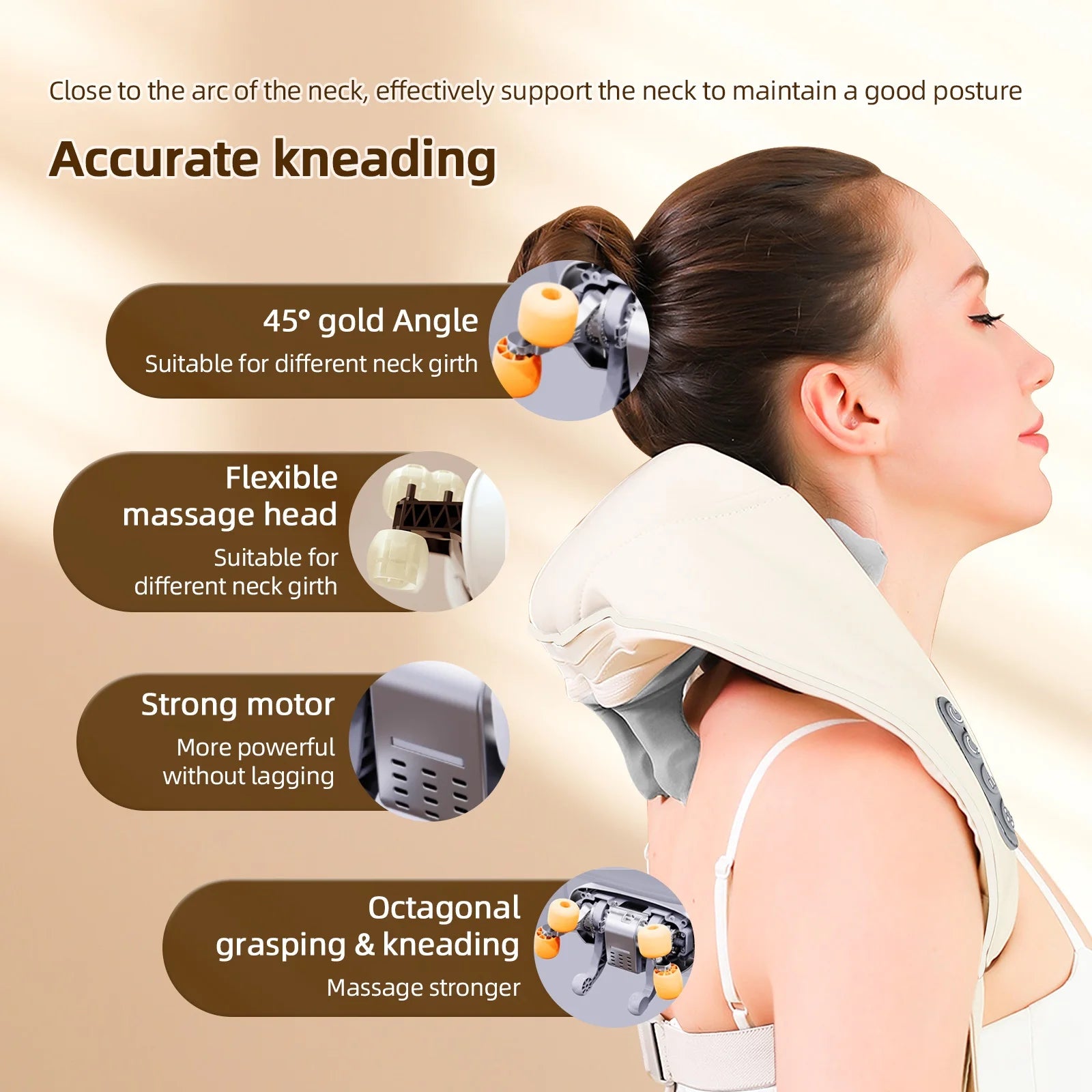 Back Massager Shawl with Heat - Rechargeable Deep Tissue Relief Device Back Massage Instrument Tidesmit