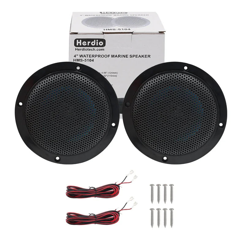 Herdio 4'' 160W 2PCS Waterproof Ceiling Marine Speaker Surround Sound Speaker For Kitchen Bathroom Yacht Outdoor Boat Home