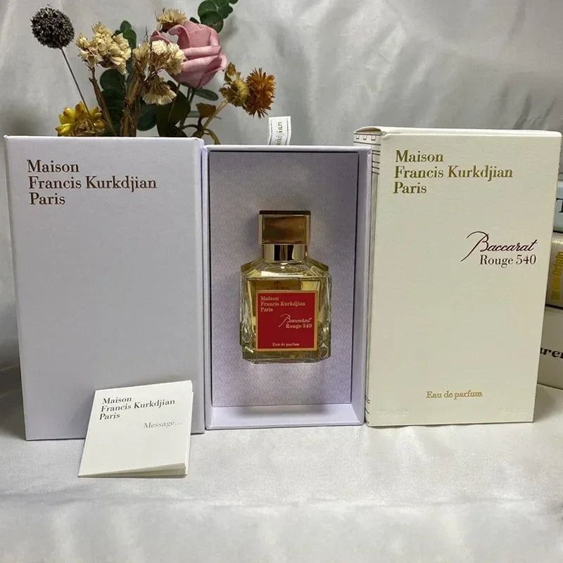 Maison Francis Kurkdjian Baccarat Rouge 540 EDP 70ml square bottle gift set for men and women. Luxury unisex perfume.